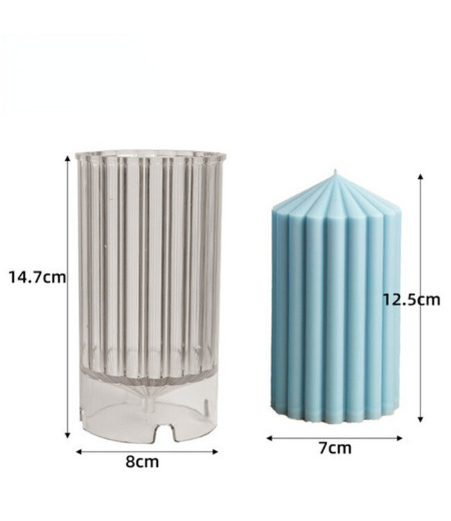 Kaarsenmal Klokkaars Ribbel Ø 80 x147 mm  - Kaarsen benodigdheden