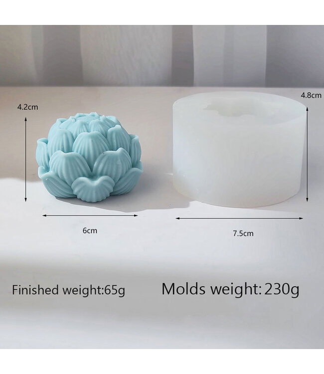 Siliconen kaarsenmal Lotus 75x48 mm - Kaarsen maken