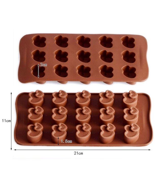 Siliconenmal voor Waxmelts - Dubbel Hart - Zelf waxmelts maken