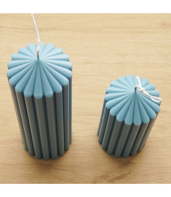 Kaarsenmal Klokkaars Ribbel Groot Ø 80 x 222 mm  - Kaarsen benodigdheden