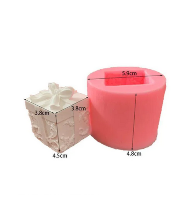Siliconen kaarsenmal Little Present 59x48 mm - Kaarsen maken