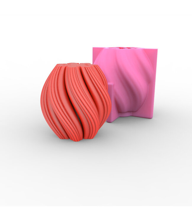 Siliconen kaarsenmal Golf Swirl 60x60x68 mm - Kaarsen maken