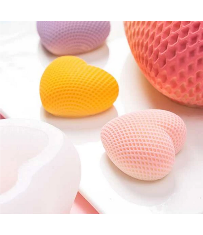 Siliconen kaarsenmal Hart Honingraat Small 60x55 mm - Kaarsen maken