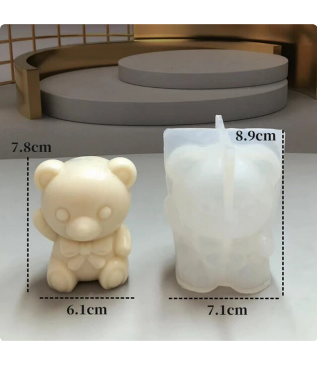 Siliconen kaarsenmal Beertje 89x71 mm - Kaarsen maken