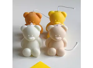 Siliconen kaarsenmal Kleine Teddybeer 52x45 mm - Kaarsen maken