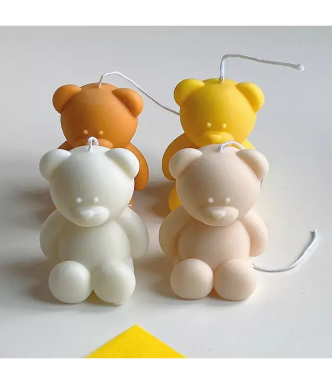 Siliconen kaarsenmal Kleine Teddybeer 52x45 mm - Kaarsen maken