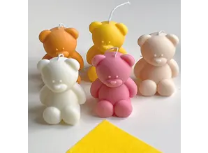 Siliconen kaarsenmal Kleine Teddybeer 52x45 mm - Kaarsen maken