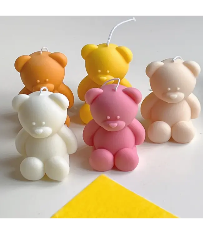 Siliconen kaarsenmal Kleine Teddybeer 52x45 mm - Kaarsen maken