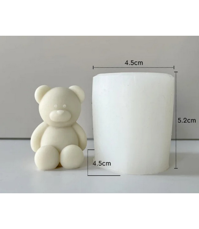 Siliconen kaarsenmal Kleine Teddybeer 52x45 mm - Kaarsen maken