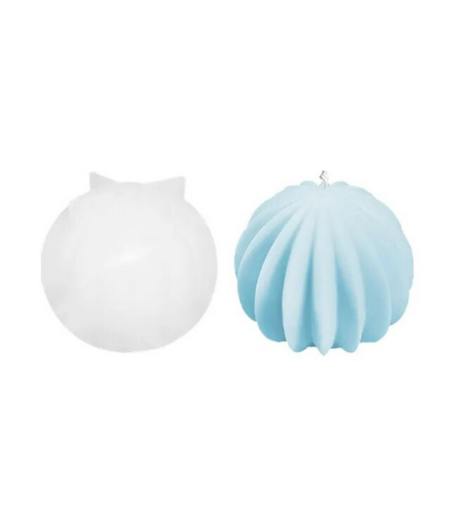 Siliconen kaarsenmal Ball Ribbel 76x69 mm - Kaarsen maken