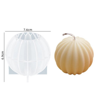 Siliconen kaarsenmal Ball Ribbel 76x69 mm