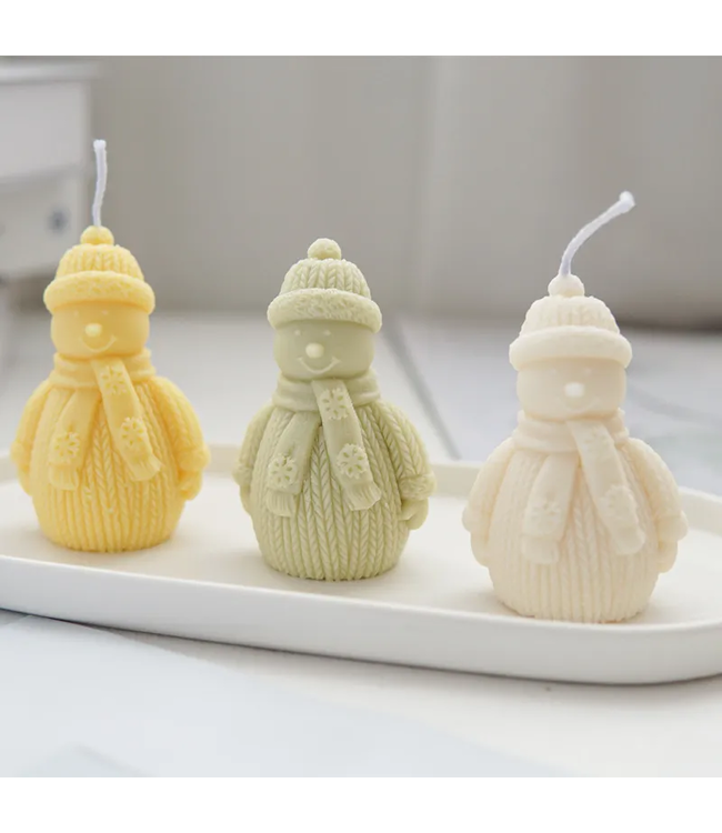 Siliconen kaarsenmal X-mas Snowman 100x65 mm - Kaarsen maken