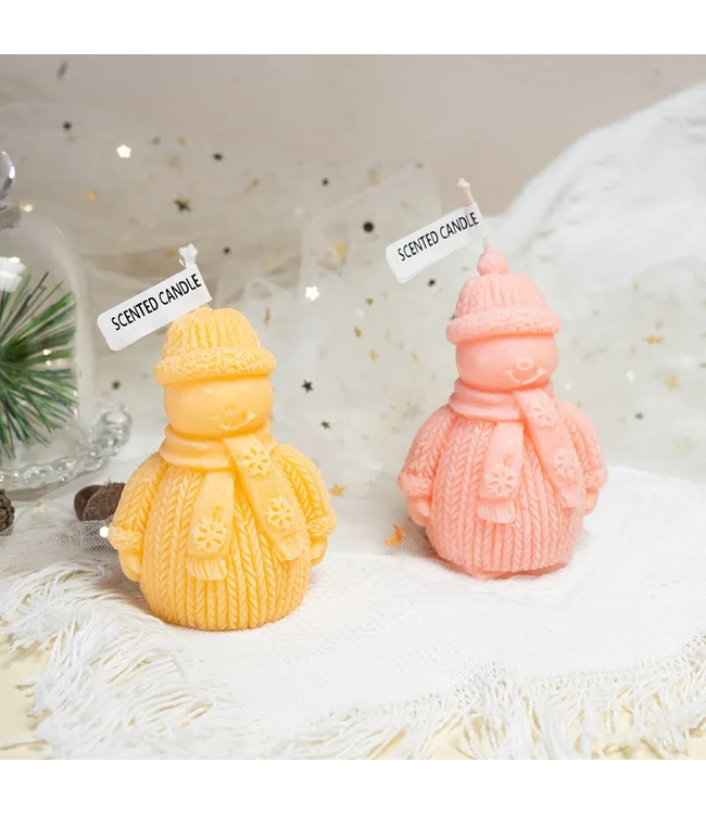 Siliconen kaarsenmal X-mas Snowman 100x65 mm - Kaarsen maken