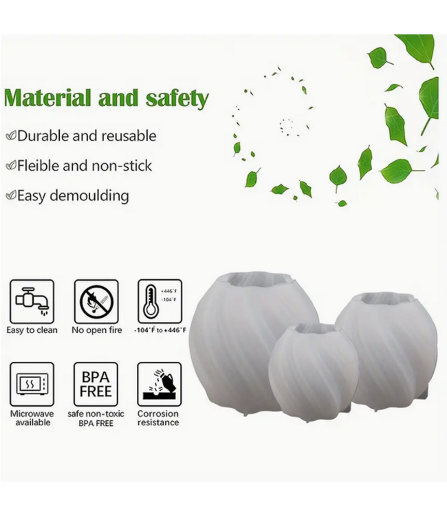 Siliconen kaarsenmal Wave Swirl (Large) 90x90x86 mm - Kaarsen maken