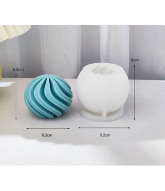 Siliconen kaarsenmal Swirl Ball 92x80 mm
