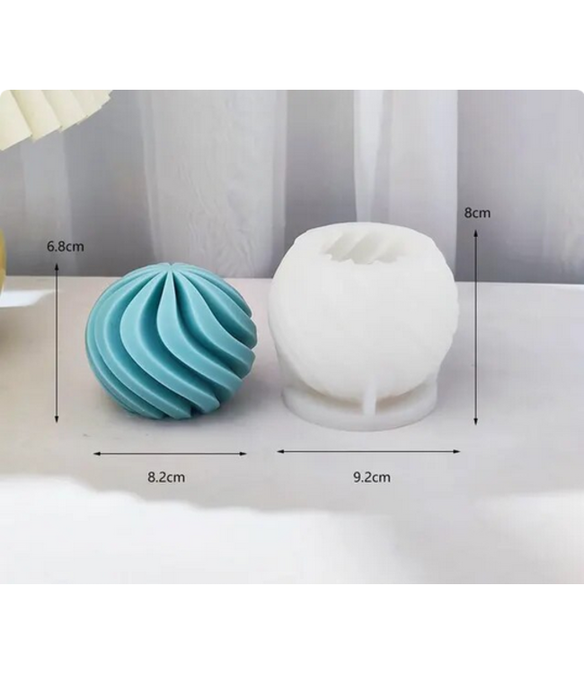 Siliconen kaarsenmal Swirl Ball 92x80 mm - Kaarsen maken
