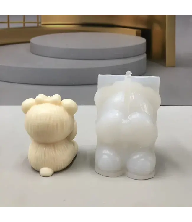 Siliconen kaarsenmal Verlegen Beertje 82 x 58 mm - Kaarsen maken