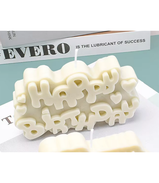 Siliconen kaarsenmal Happy Birthday 147x90x35 mm - Kaarsen maken