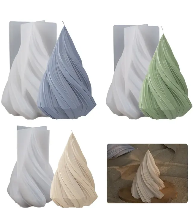 Siliconen kaarsenmal Christmas Tree Swirl Small 88x62x48 mm - Kaarsen maken