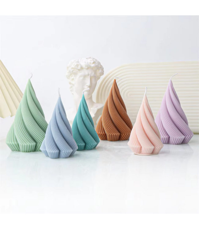 Siliconen kaarsenmal Christmas Tree Swirl Small 88x62x48 mm - Kaarsen maken