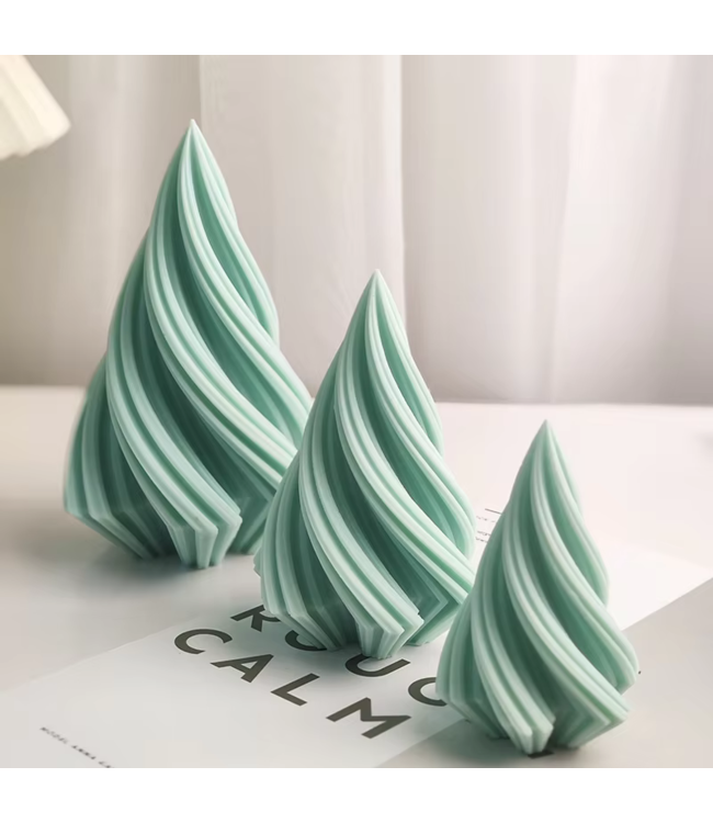 Siliconen kaarsenmal Christmas Tree Swirl Small 88x62x48 mm - Kaarsen maken