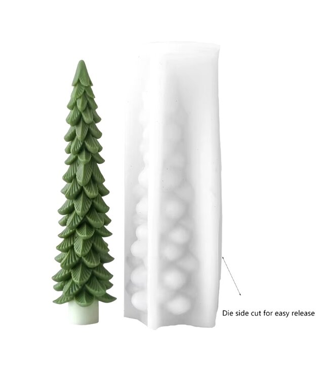Siliconen Kaarsenmal Pine Tree 192x70 mm - Kaarsen benodigdheden