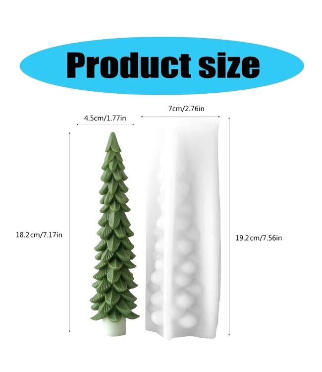 Siliconen Kaarsenmal Pine Tree 192x70 mm - Kaarsen benodigdheden