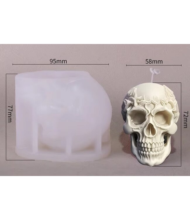 Siliconen kaarsenmal Skull Decoration 95x77 mm - Kaarsen maken