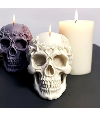 Siliconen kaarsenmal Skull Decoration 95x77 mm