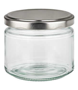 Kaarsen glas rond 330 ml incl Deksel