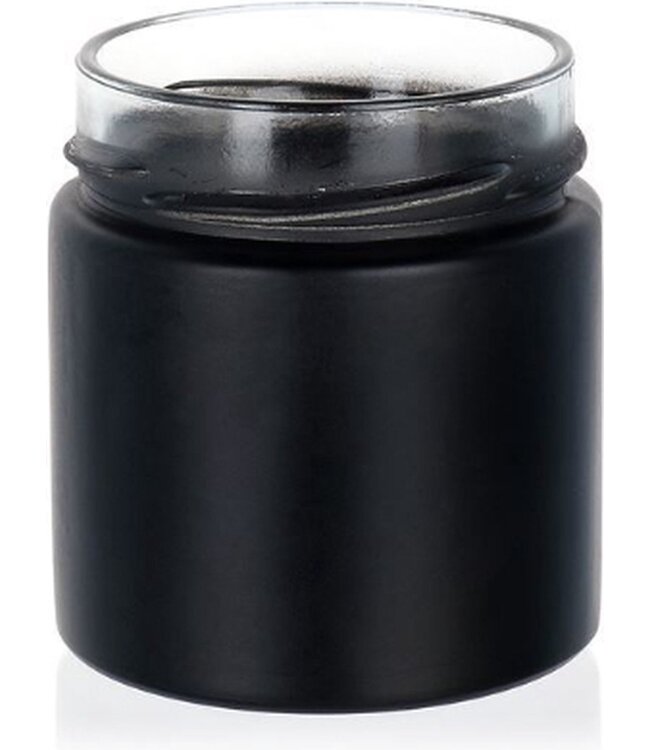 Kaarsen glas Robuust Zwart 220 ml incl deksel - Zelf kaarsen maken