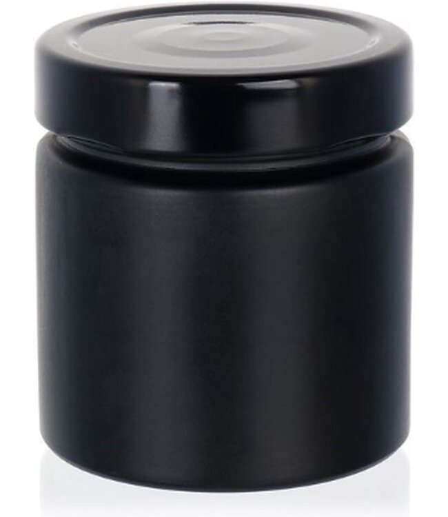 Kaarsen glas Robuust Zwart 220 ml incl deksel - Zelf kaarsen maken