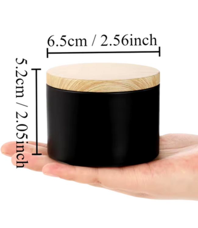 Kaarsen blikken Zwart 120 ml incl Houtlook deksel