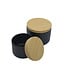 Kaarsen blikken Zwart 120 ml incl Houtlook deksel