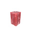 Kaars Vierkant Rustiek Rood 6x6x10 cm