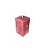 Kaars Vierkant Rustiek Rood 6x6x10 cm