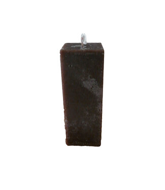Kaars Vierkant Rustique Bruin 6x6x16 cm