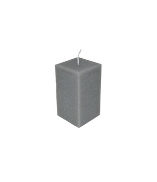Handmade Kaars Vierkant Rustique Grijs 6x6x10 cm