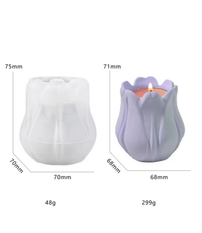 Siliconen kaarsenmal Tulp Medium 75x70 mm - Kaarsen maken