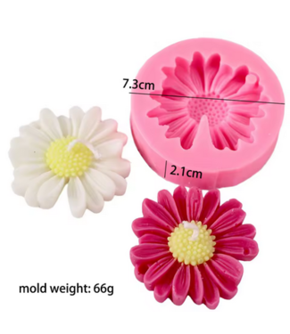 Siliconen kaarsenmal Daisy 73x21 mm