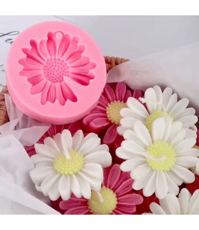 Siliconen kaarsenmal Daisy 73x21 mm - Kaarsen maken