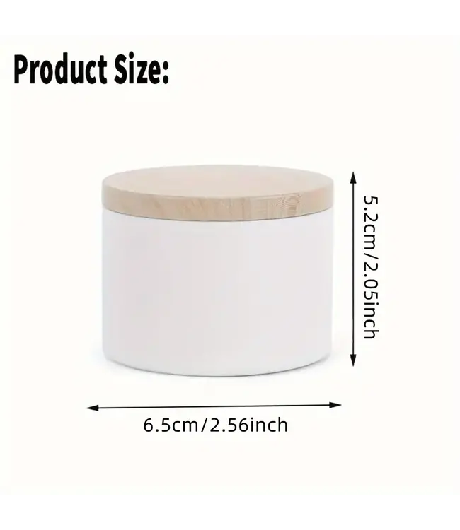 Kaarsen blikken Wit 120 ml incl Houtlook deksel