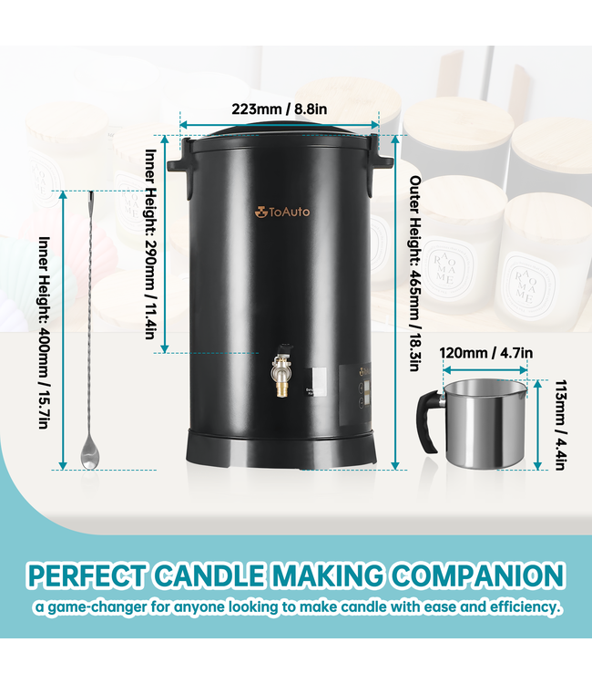ToAuto Tool Smeltketel - ToAutoTool Waxmelter 10 LT - Zelf kaarsen maken