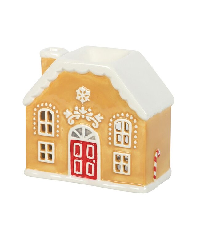 Geurbrander Keramiek Candy Cane Gingerbread House - Kerstcollectie