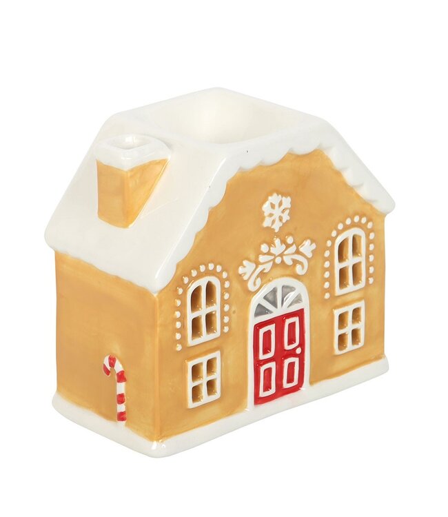 Geurbrander Keramiek Candy Cane Gingerbread House - Kerstcollectie