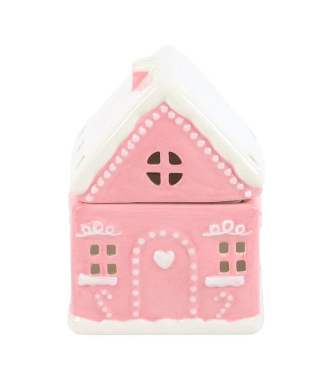 Geurbrander Keramiek Pink Gingerbread House - Kerstcollectie