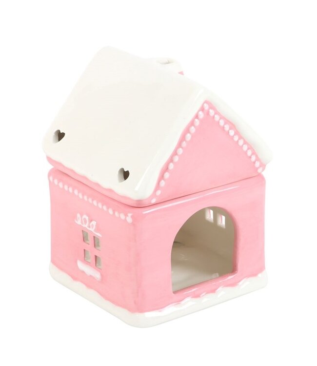 Geurbrander Keramiek Pink Gingerbread House - Kerstcollectie