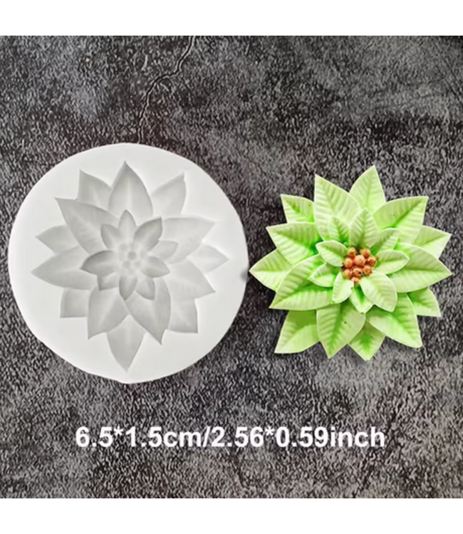 Siliconen kaarsenmal Kerstster 65x12 mm - Kaarsen maken