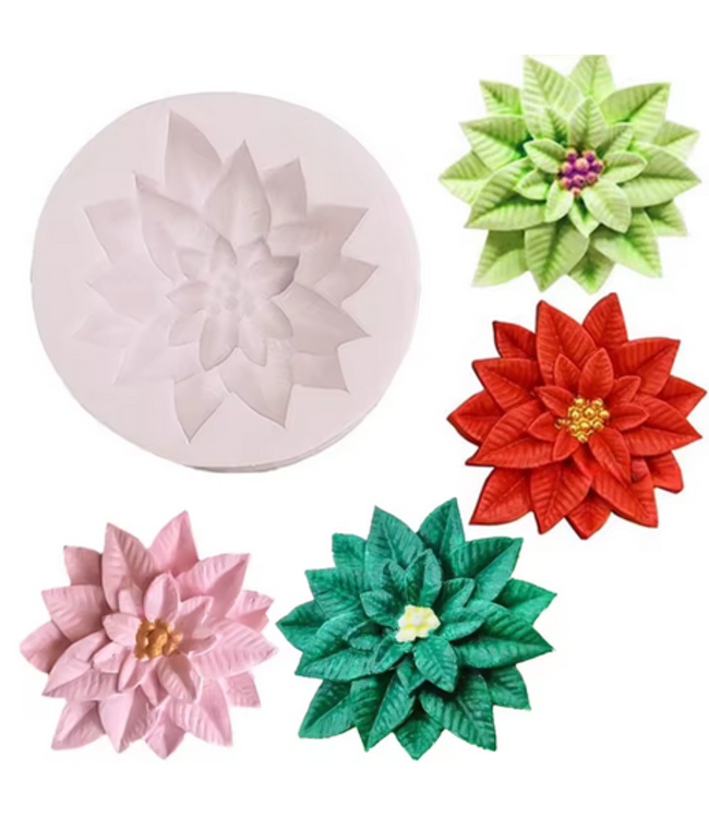 Siliconen kaarsenmal Kerstster 65x12 mm - Kaarsen maken