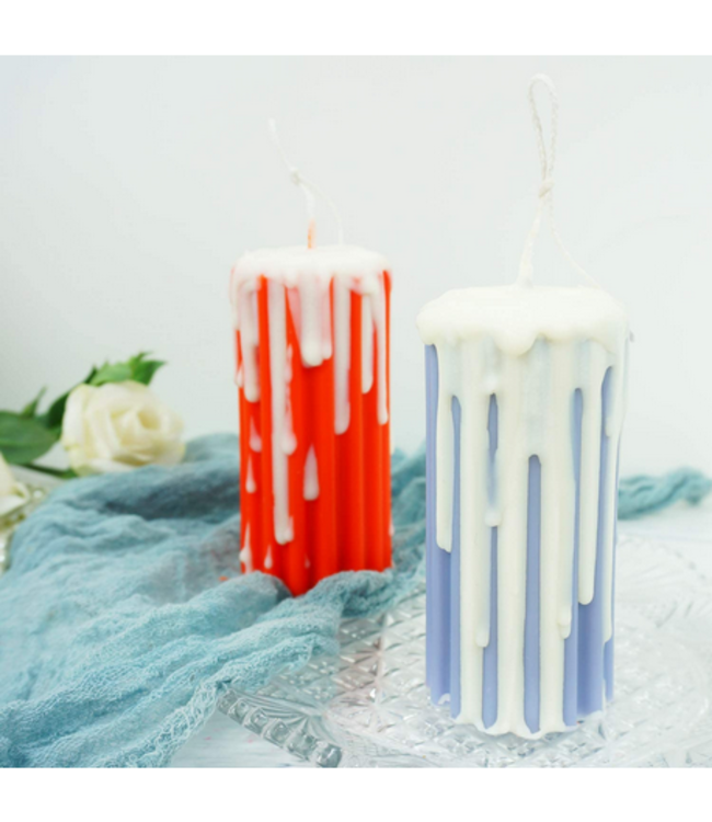 Kaarsenmal Stompkaars Ribbel Ø 50 x 100 mm - Kaarsen benodigdheden